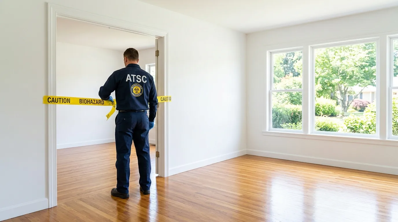 Certified biohazard cleanup crew performing Decomposition Cleanup in Fairless Hills